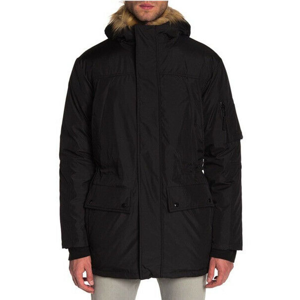 S13 Down Alpine Faux Fur Trim Hood Jacket Black